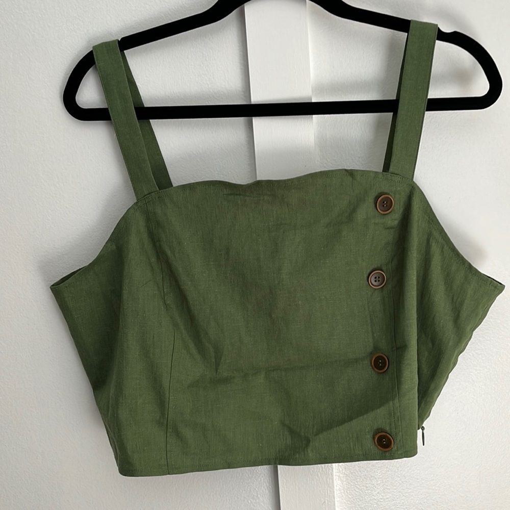 Linen Blend Crop Top